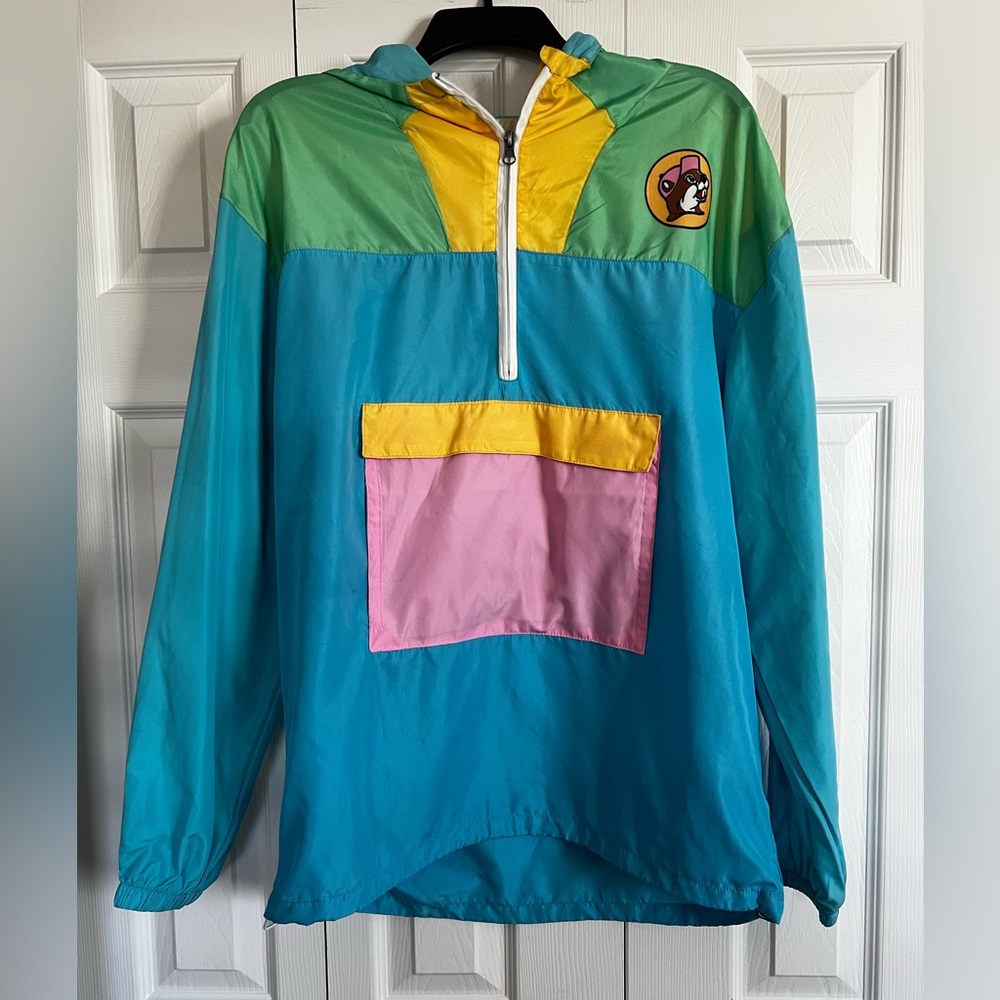 Buc-ees Colorblock Retro Windbreaker Jacket